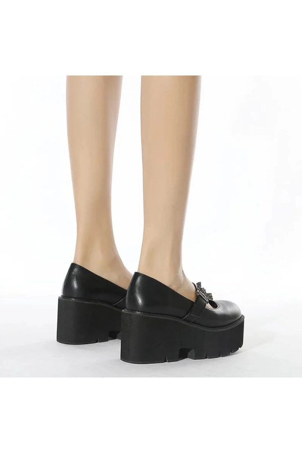 Dark Bat Charm Chunky Shoes: Perfect for Y2K Outfits & Concert Looks