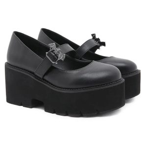 Dark Bat Charm Chunky Shoes: Perfect for Y2K Outfits & Concert Looks