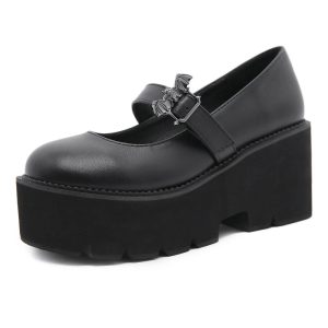 Dark Bat Charm Chunky Shoes: Perfect for Y2K Outfits & Concert Looks