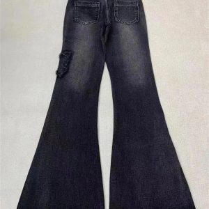 Dark Butterfly Flare Jeans - Cute 2000s Outfits & Y2K Fashion Inspiration