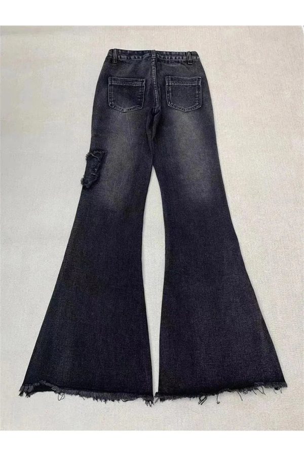 Dark Butterfly Flare Jeans - Cute 2000s Outfits & Y2K Fashion Inspiration