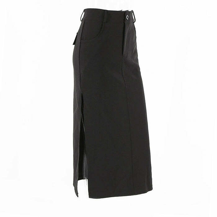 Dark Grunge Aesthetic Long Skirt: Perfect for Concerts & Casual Outfits