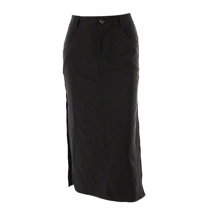 Dark Grunge Aesthetic Long Skirt: Perfect for Concerts & Casual Outfits