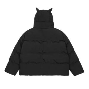 Dark Horned Puffer Jacket - Y2K Fashion, 2000s Outfits, Cute Winter Style