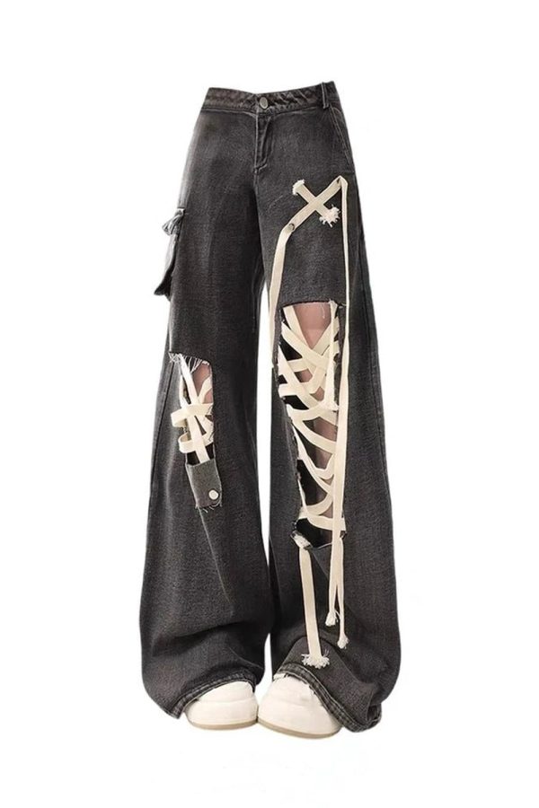 Dark Lace-Up Skeleton Pants: Edgy Outfit Ideas for Concerts & Casual Wear