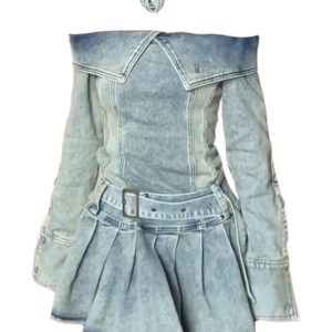 Denim Dream Off-Shoulder Mini Dress: Perfect for Concerts & Spring Outfits