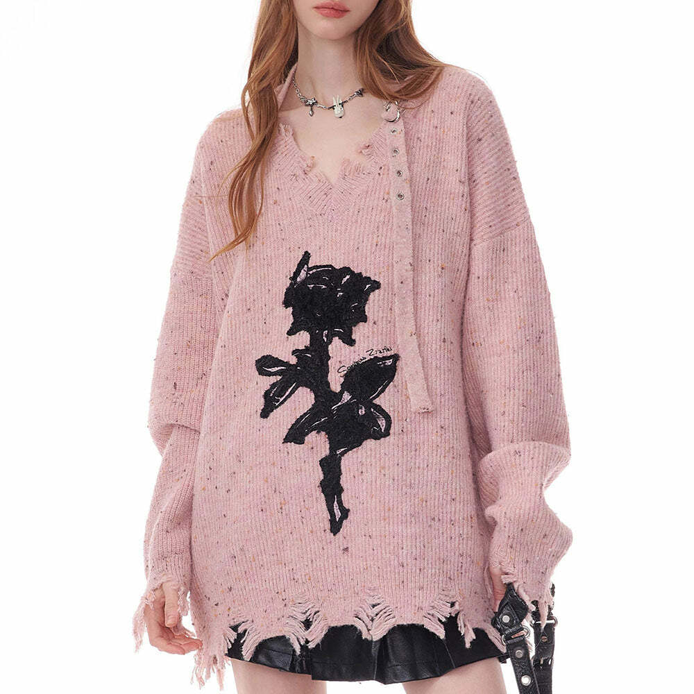 Distressed Rose Print Sweater: Trendy Outfit Ideas for Every Occasion