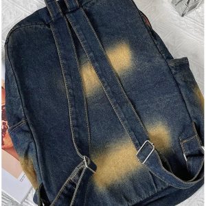 Distressed Vintage Denim Backpack: Perfect for Concerts & Casual Outfits