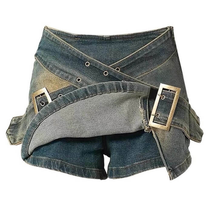 Double Buckle Denim Mini Skirt: Trendy Outfit Ideas for Every Occasion