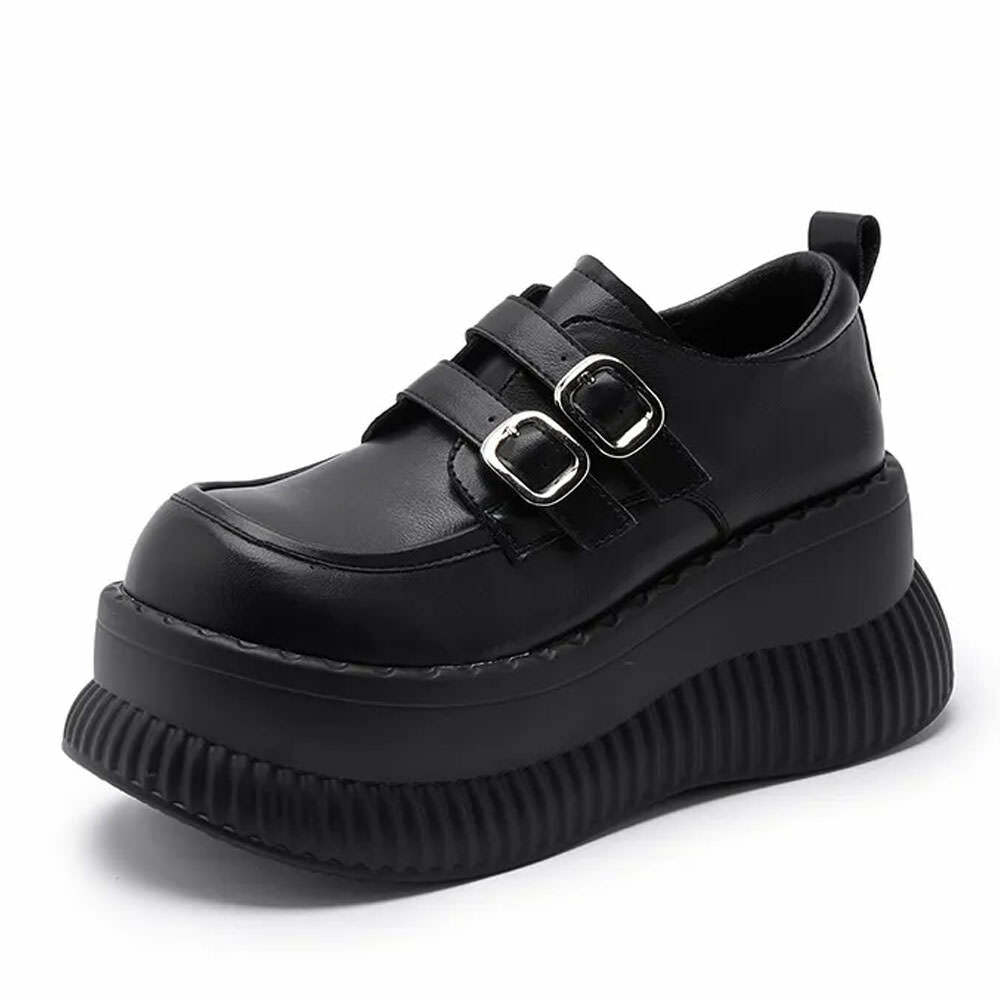 Double Buckle Space Platform Shoes for Trendy Outfits & Concert Looks