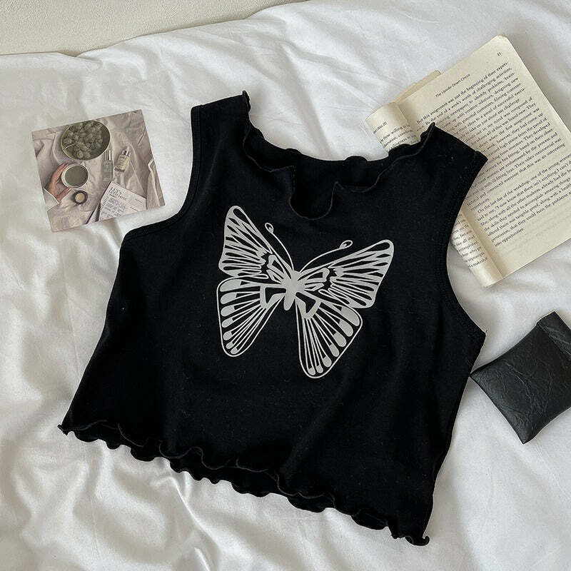 Downtown Girl Butterfly Crop Tee | Cute 2000s Outfits & Y2K Fashion