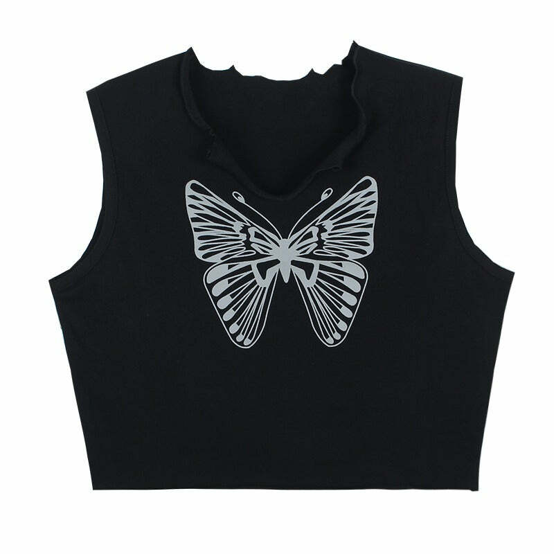 Downtown Girl Butterfly Crop Tee | Cute 2000s Outfits & Y2K Fashion