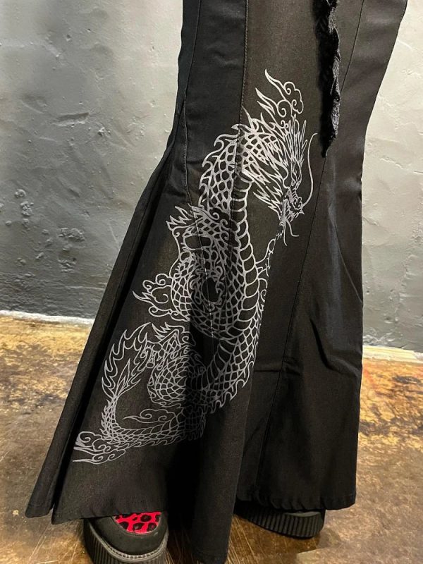 Dragon Embroidered Gothic Maxi Skirt: Unique Outfit Ideas & Fashion Inspo