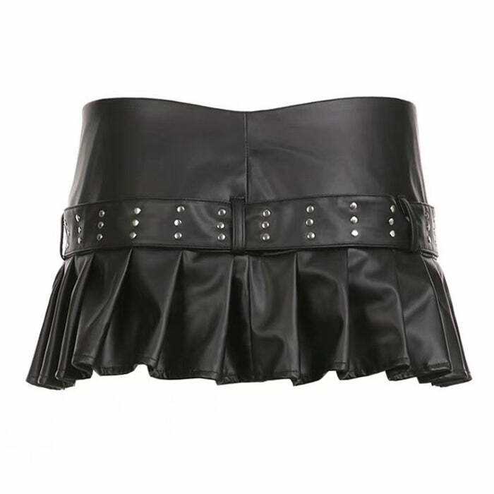 Edgy Danger Zone Leather Micro Skirt: Perfect for Concerts & Night Out