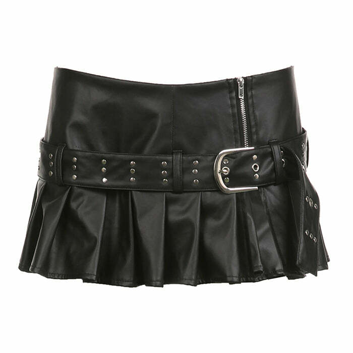 Edgy Danger Zone Leather Micro Skirt: Perfect for Concerts & Night Out