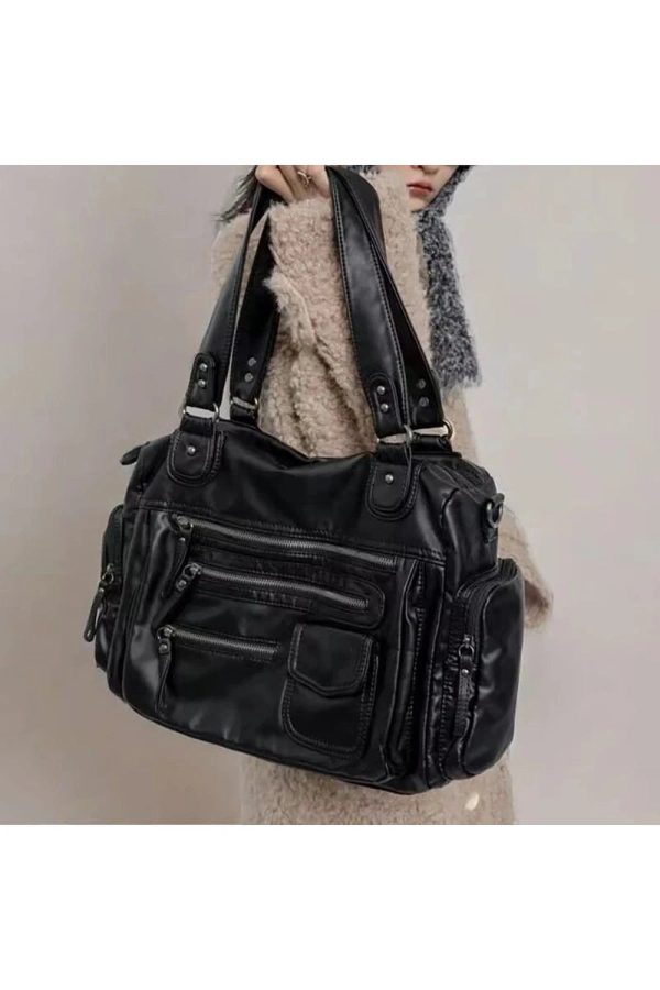 Edgy Multi-Pocket Handbag: Perfect for Concert Outfits & Casual Styles