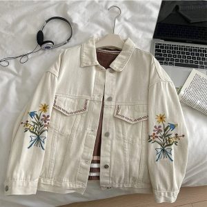 Embroidered Garden Denim Jacket: Perfect for Spring Outfits & Concerts