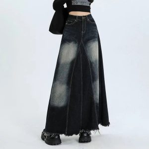 Faded Black Maxi Denim Skirt: Versatile Outfit Ideas for Every Occasion