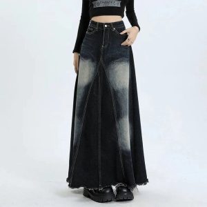 Faded Black Maxi Denim Skirt: Versatile Outfit Ideas for Every Occasion