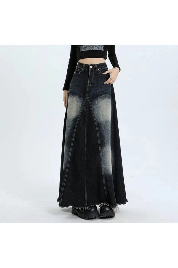 Faded Black Maxi Denim Skirt: Versatile Outfit Ideas for Every Occasion