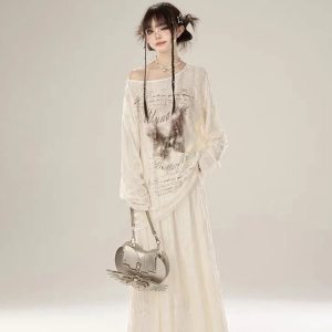 Faded Poetic Drape Set - Cute 2000s Outfits, Y2K Fashion Inspiration