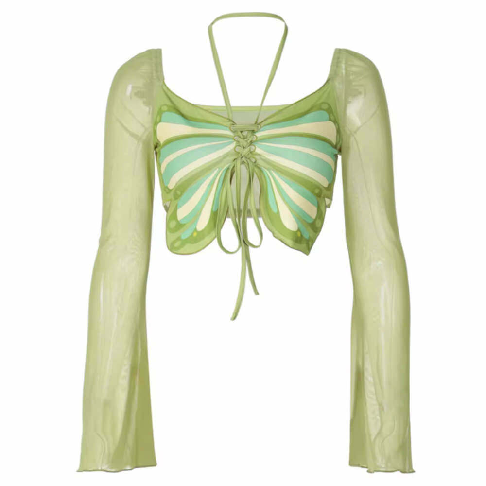 Fairy Butterfly Halter Crop Top: Perfect for Spring Outfits & Concerts