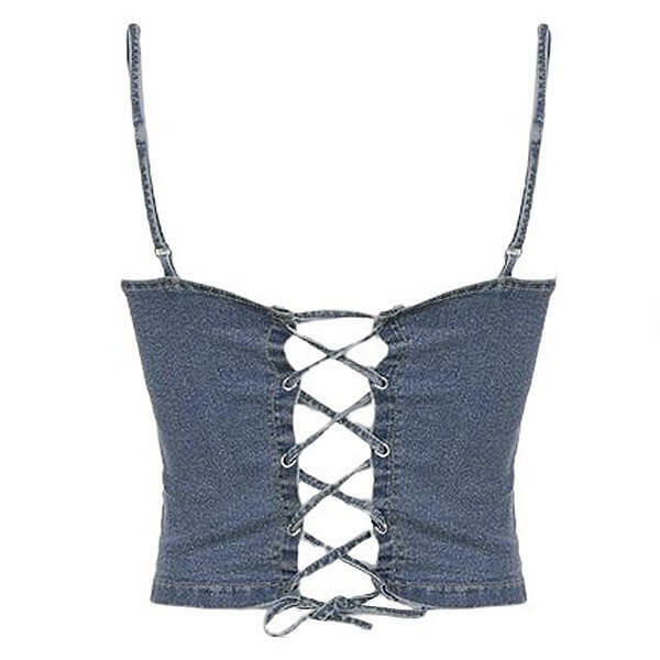 Fairy Grunge Denim Rivet Top: Trendy Outfit Ideas for Every Occasion