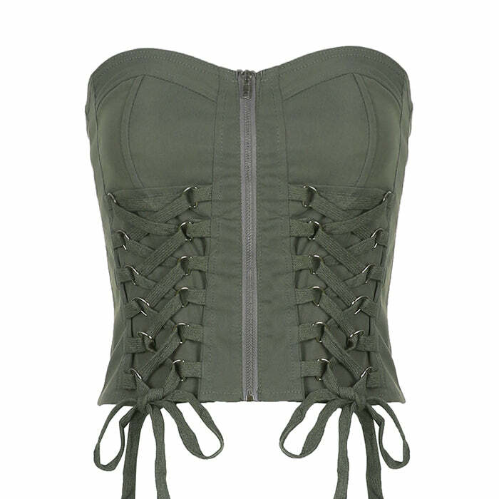 Fairy Grunge Lace Up Corset - Y2K Fashion, Cute 2000s Outfits, Mcbling Style