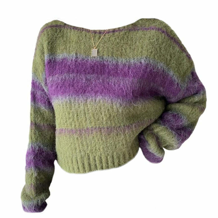 Fairy Grunge Striped Sweater - Cute 2000s Outfits & Y2K Fashion Inspiration