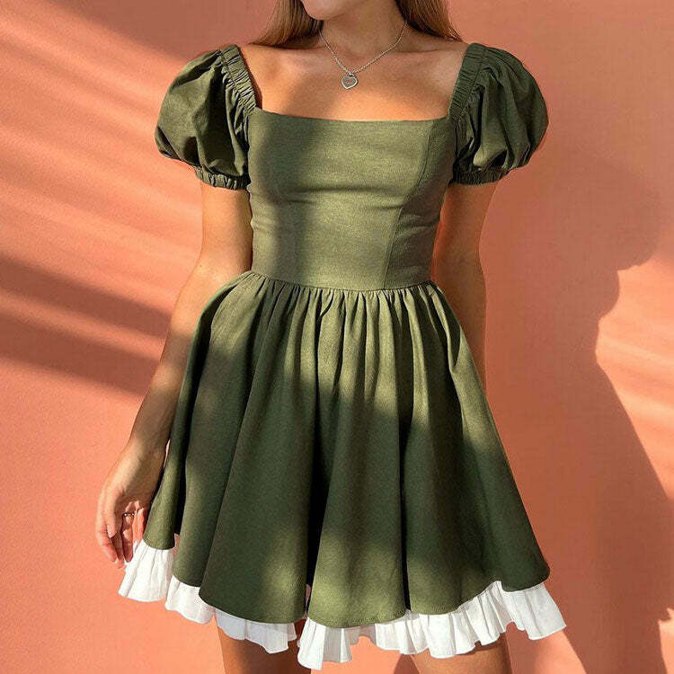 Fairycore Aesthetic Green Mini Dress: Perfect Outfit Ideas for Spring