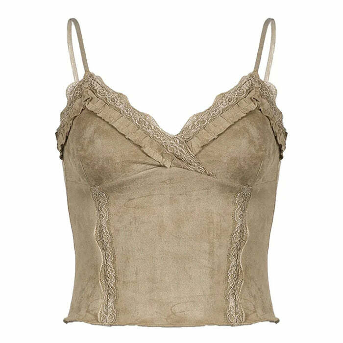 Fairycore Lace Trim Cami Top: Perfect for Spring Outfits & Concert Outfit Ideas