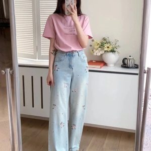 Fall Floral Dream Wide-Leg Jeans - Cute 2000s Outfits & Y2K Fashion