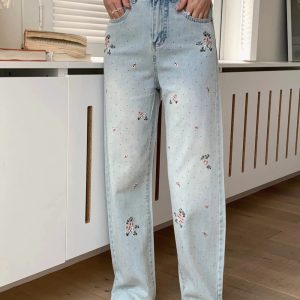 Fall Floral Dream Wide-Leg Jeans - Cute 2000s Outfits & Y2K Fashion