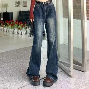 Fall Vintage Wash Flare Jeans - Cute 2000s Outfits & Y2K Fashion