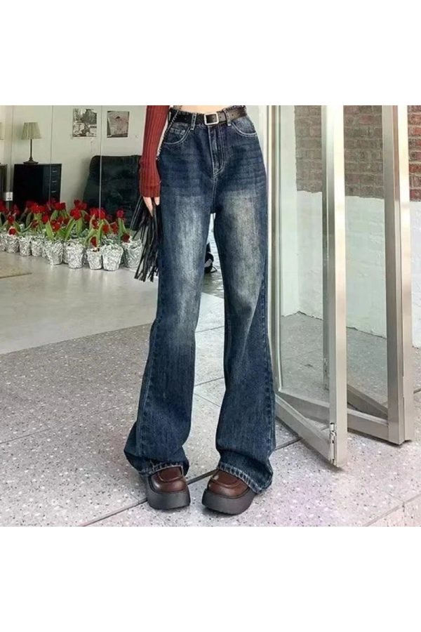 Fall Vintage Wash Flare Jeans - Cute 2000s Outfits & Y2K Fashion