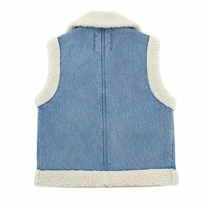 Faux Sherpa Lined Denim Vest: Perfect for Spring Outfits & Casual Looks