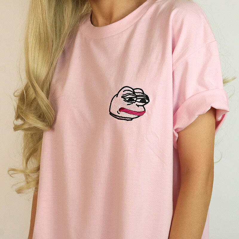 Feelz Bad Face T-Shirt in Pink - Trendy Casual Outfit Ideas for Women