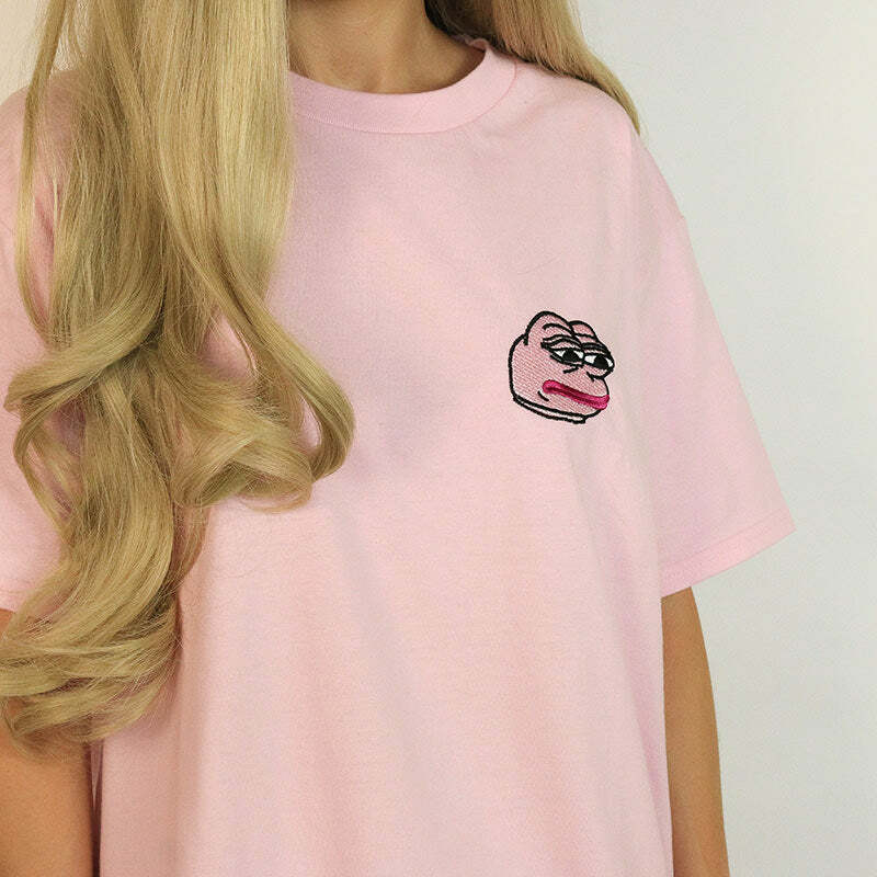 Feelz Bad Face T-Shirt in Pink - Trendy Casual Outfit Ideas for Women