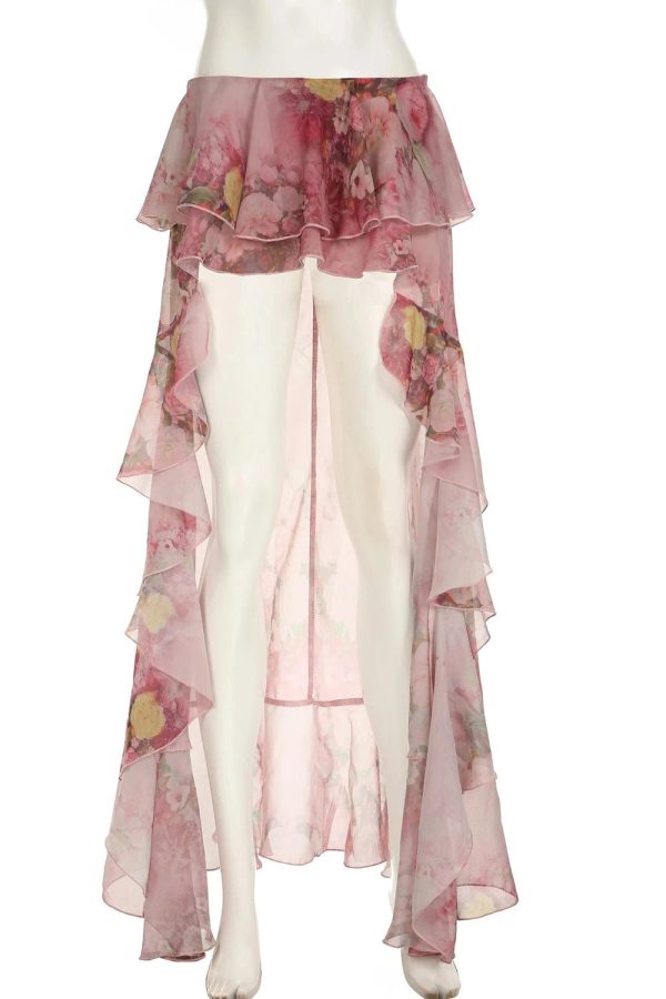 Floral High-Low Fairy Skirt: Perfect for Spring Outfits & Concert Outfit Ideas