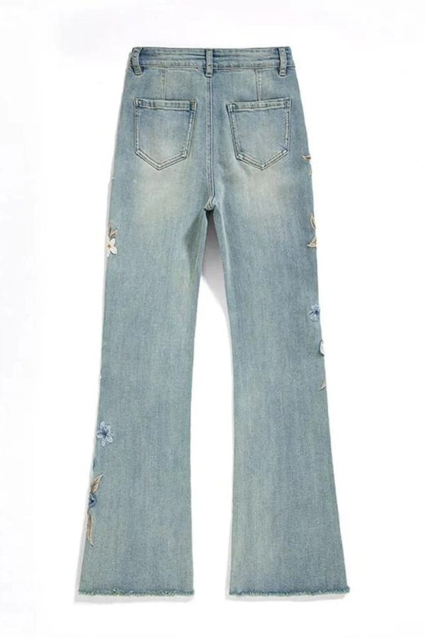 Floral Meadow Embroidered Jeans: Perfect for Spring Outfits & Casual Looks