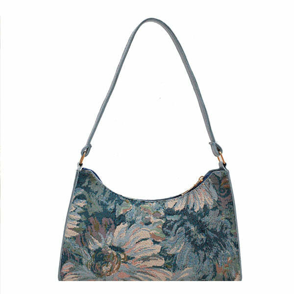 Flower Oil Painting Baguette Bag: Perfect for Spring Outfits & Concerts