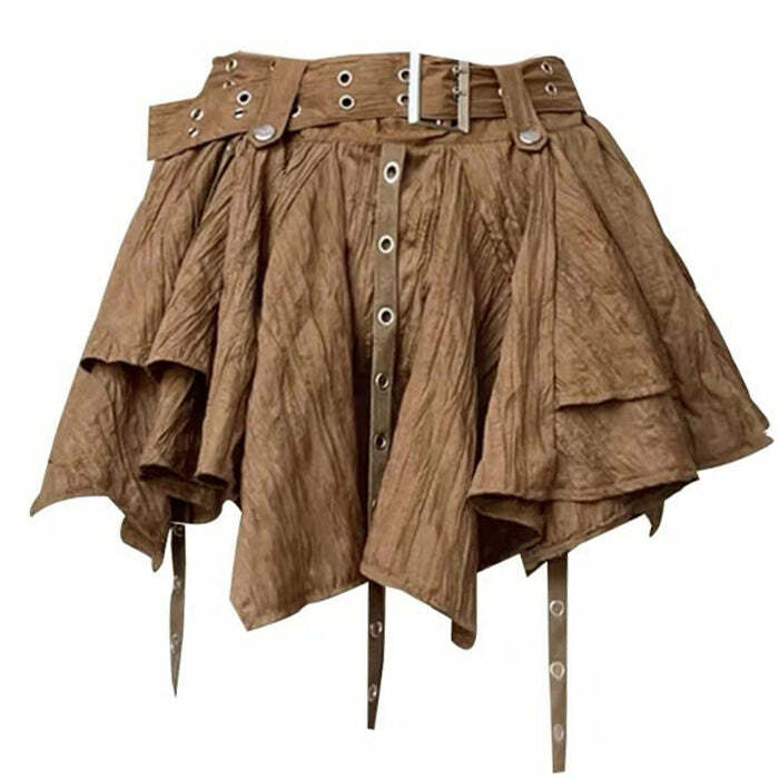 Forest Fairy Mini Skirt in Brown - Perfect for Spring Outfits & Concerts