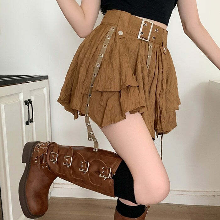 Forest Fairy Mini Skirt in Brown - Perfect for Spring Outfits & Concerts