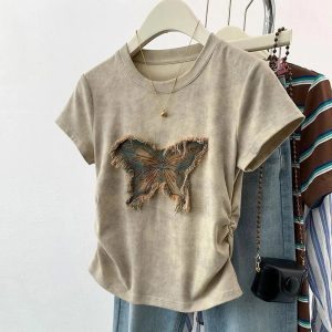 Frayed Butterfly Patch Top: Trendy Outfit Ideas for Spring & Beyond