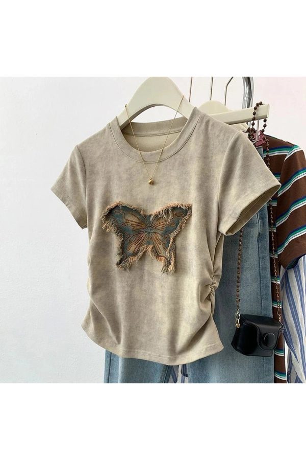 Frayed Butterfly Patch Top: Trendy Outfit Ideas for Spring & Beyond