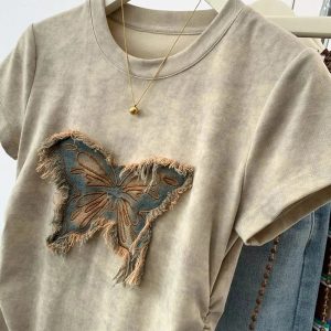 Frayed Butterfly Patch Top: Trendy Outfit Ideas for Spring & Beyond