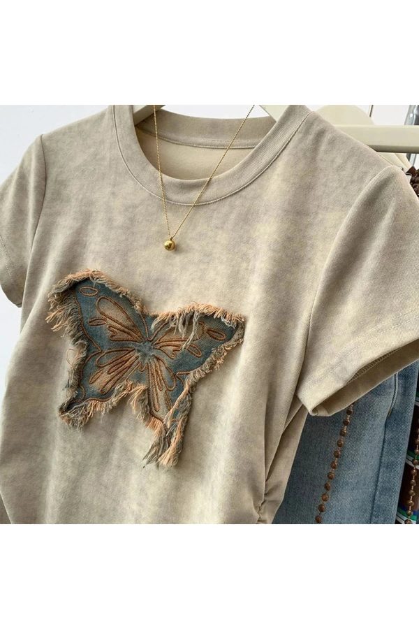 Frayed Butterfly Patch Top: Trendy Outfit Ideas for Spring & Beyond