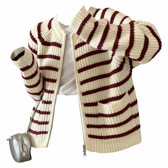 French Mood Striped Cardigan - Cute 2000s Outfits & Y2K Fashion Inspiration