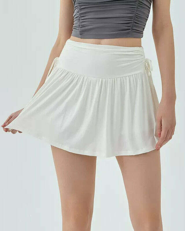 French Sun Tennis Skirt in White - Cute 2000s Outfits & Y2K Fashion