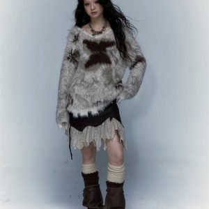 Frostbite Fuzzy Cross Sweater: Cozy Outfit Ideas for Spring & Beyond